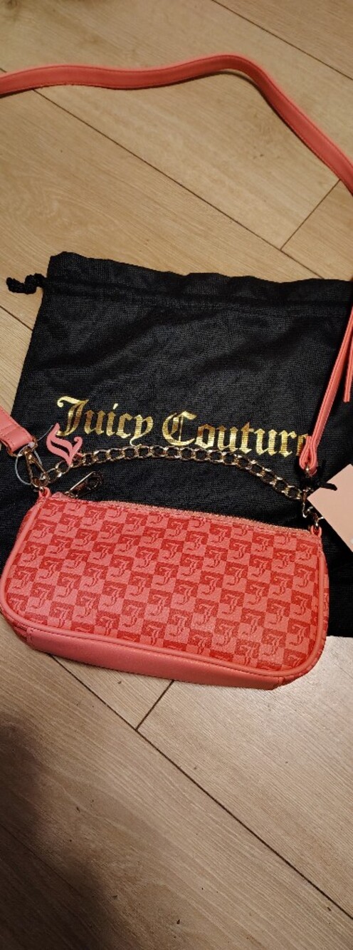 New With Tags Juicy Couture Coral Wristlet with Gold Chain, Cannot Find Dusty! - Picture 3 of 3